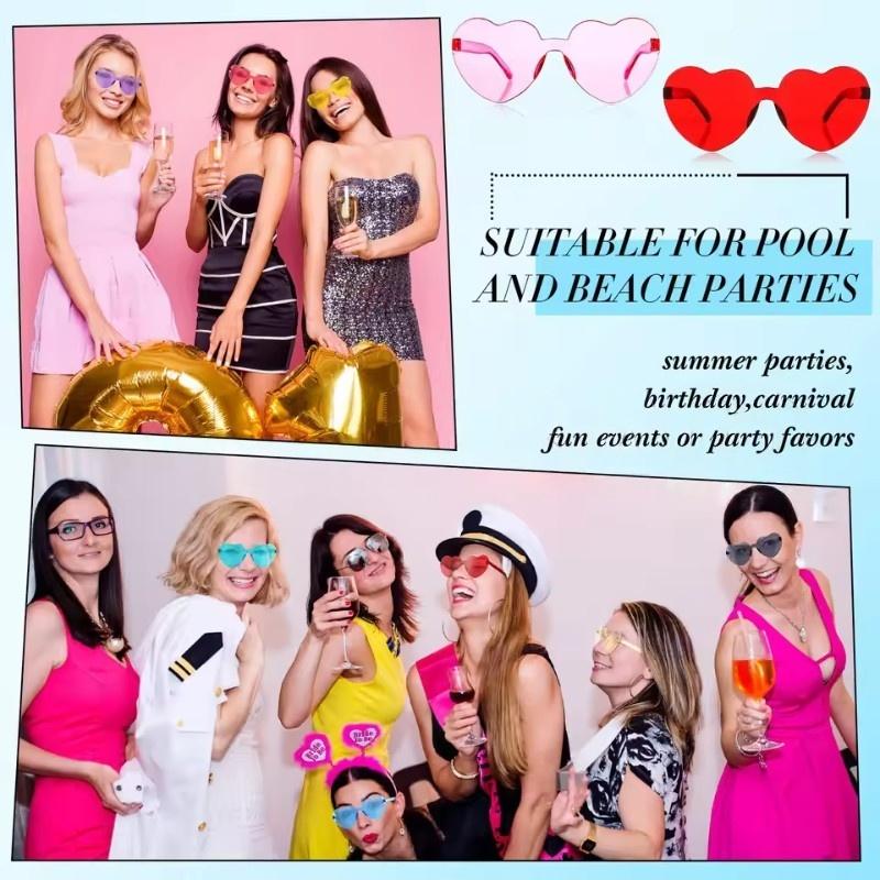 Heart Shaped Party Sunglasses, Fun Novelty Eyewear for Wedding, Birthday, Anniversary & Bachelor Party Favors