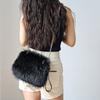 Luxury Faux Fur Clutch Purse Handbags for Women Winter Plush Chain Underarm Bags Female Furry Shoulder Crossbody Bag Phe Pouch