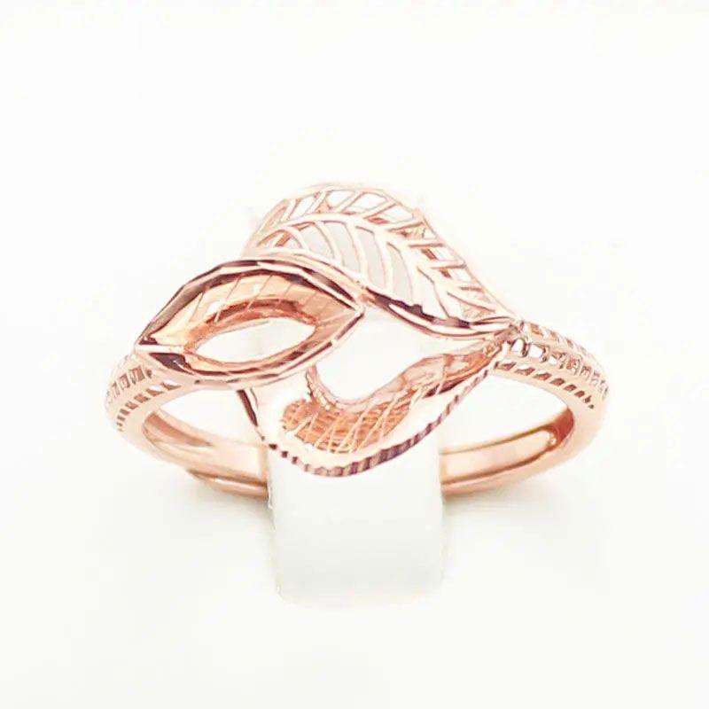 Russian Purple Gold Hollow Leaf Ring Women S Simple Exquisite Fashion Trend Rose Gold Plated Adjustable