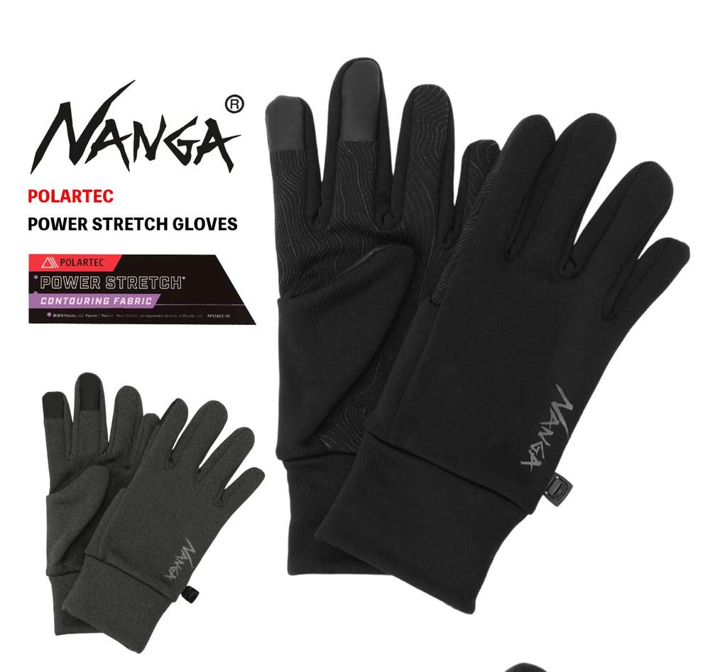 NANGA POLARTEC POWER STRETCH GLOVES, Polartec Power Stretch Gloves for Men and Women, Smartphone Compatible (Color: Gray) (Size: M)