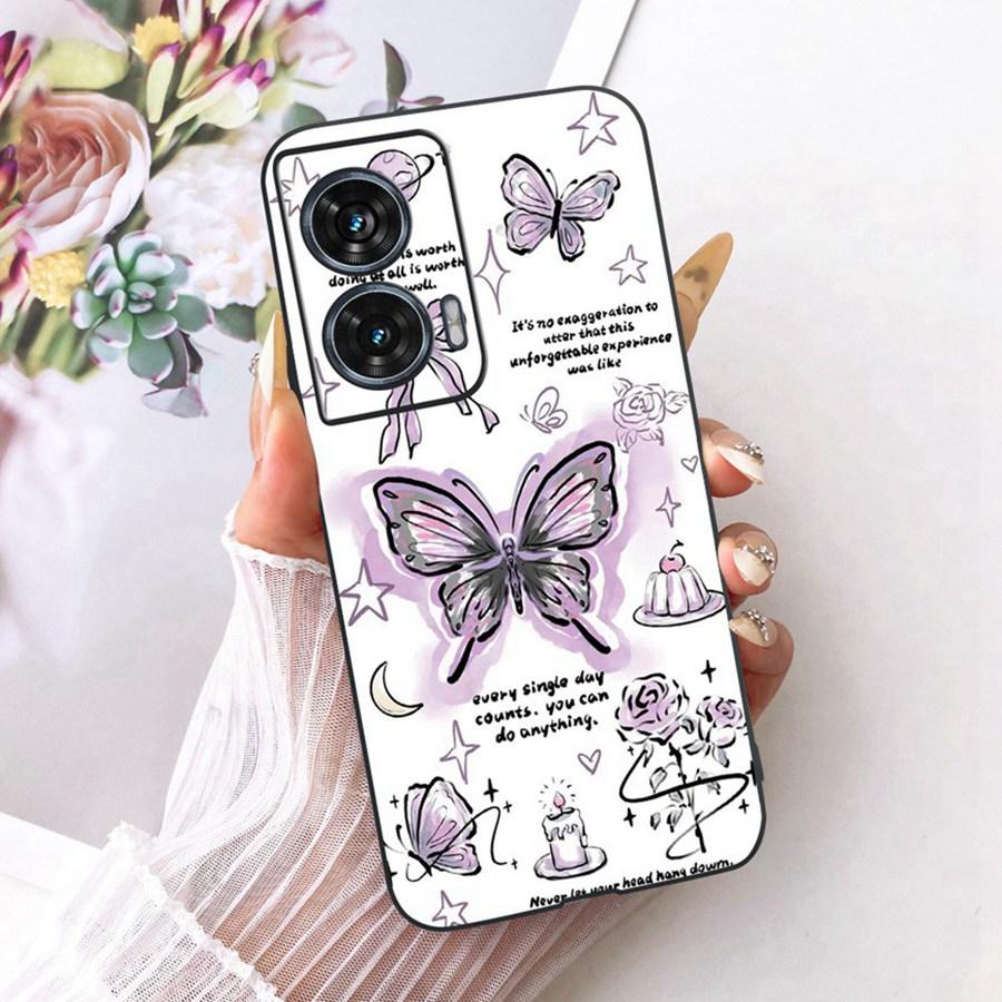 For Motorola Edge 50 Fusion Case XT2429-1 Soft TPU Flower Protective Phone Cases For Motorola G96 motog96 5G Fundas Cover Coque