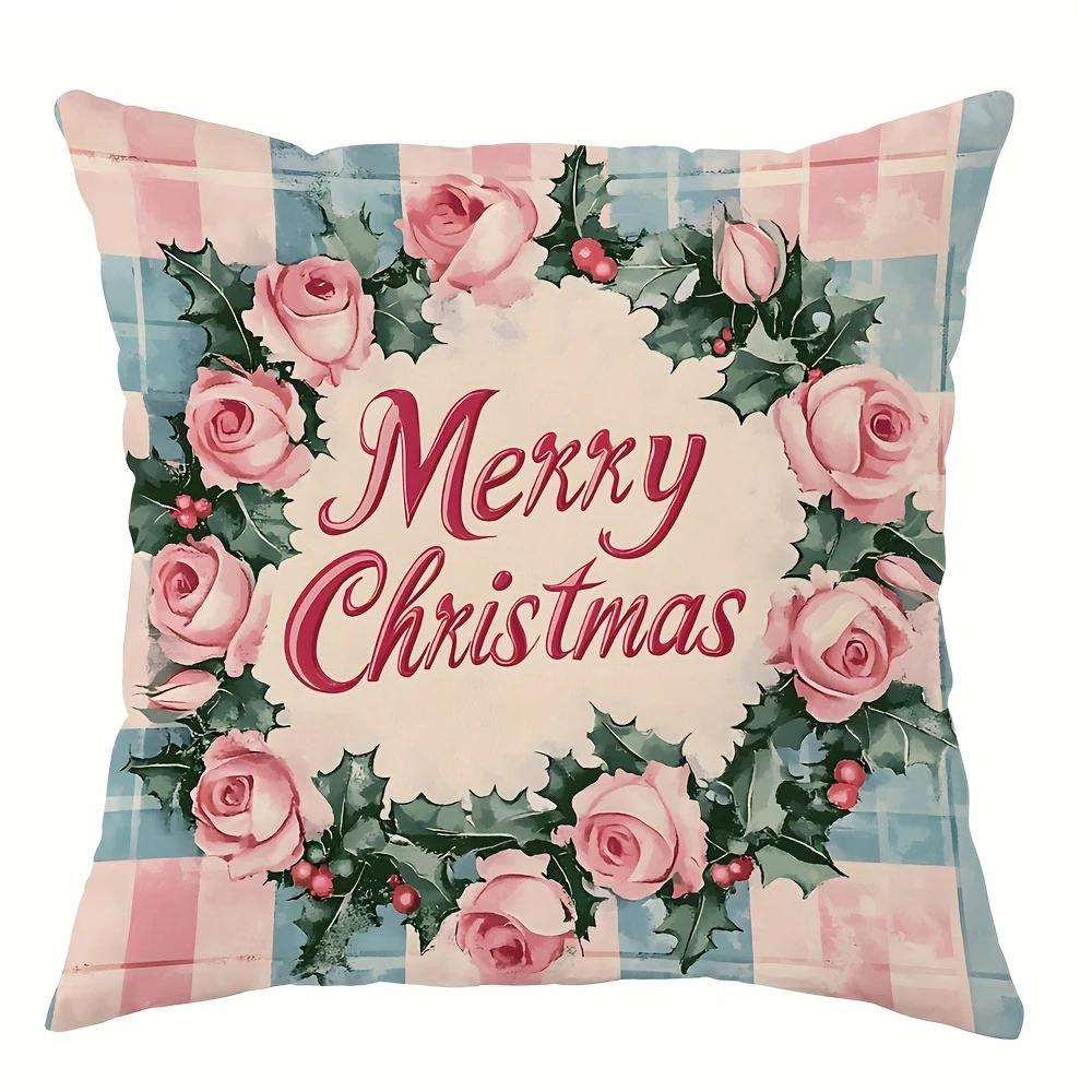 Christmas decoration pillowcase Merry Christmas Nutcracker princess garland pattern design suitable for home sofa cushion cover