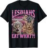 Lesby jedí co Vtipná kočka Gay Pride LGBTQ Vtipný tričko Bootleg Tričko Unisex Tričko