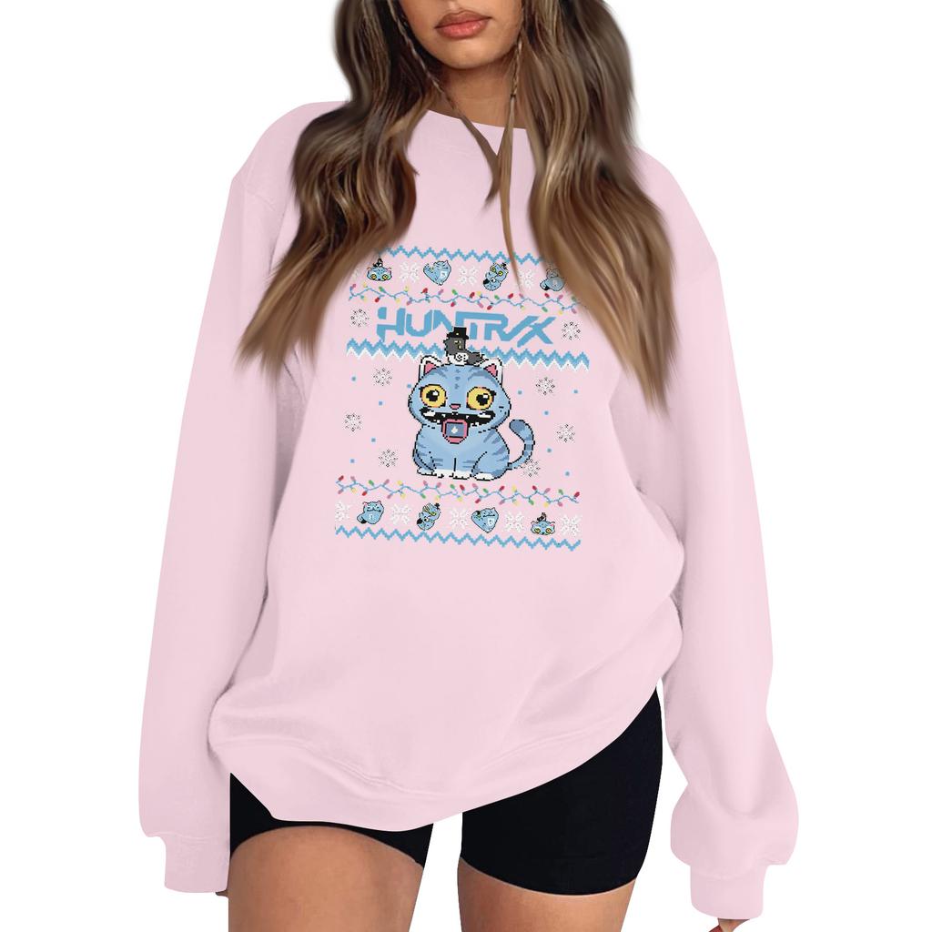 Women's Fashion Long-Sleeve Pullover Sweatshirt With Fun Movie-Themed Print