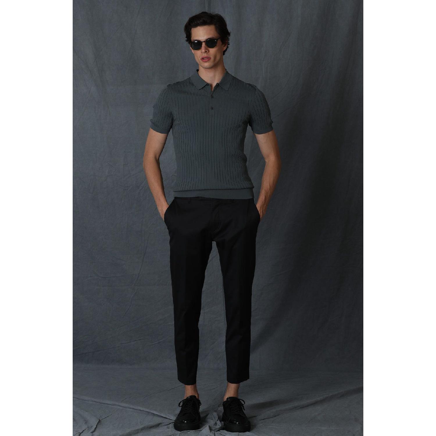 

Alvi Smart Men s Chino Trousers Slim Fit Black 46 синий