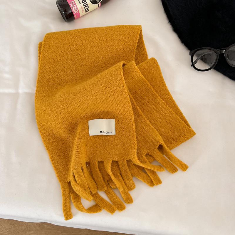 Christmas Festive Red Scarf Women's Winter Knitted Warm Scarf Student Thickened Senior Sense New Gift