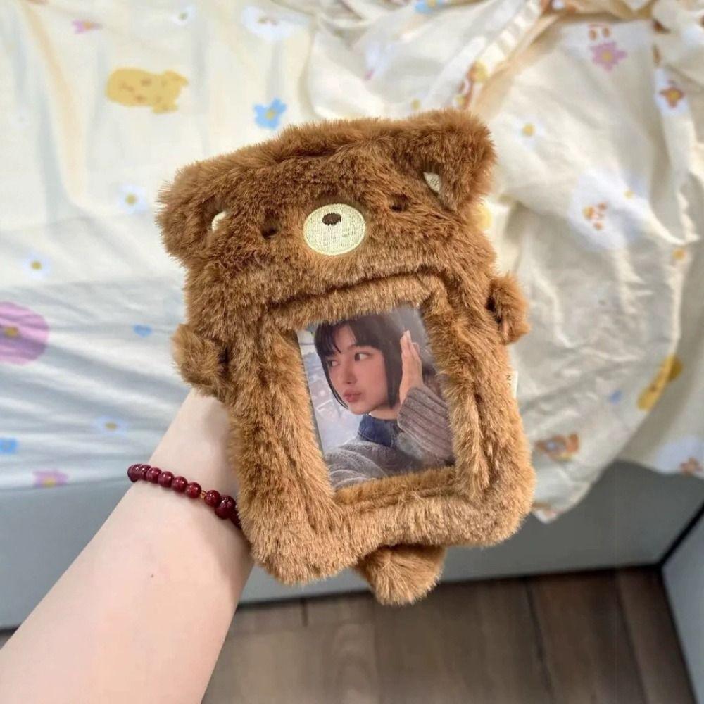 Süße Plüsch-Fotokartenhülle Studenten-Kartenhalter Tasche Schlüsselanhänger Sternform Foto-Kartenhalter Idol-Fotos Schutzhülle Cartoon