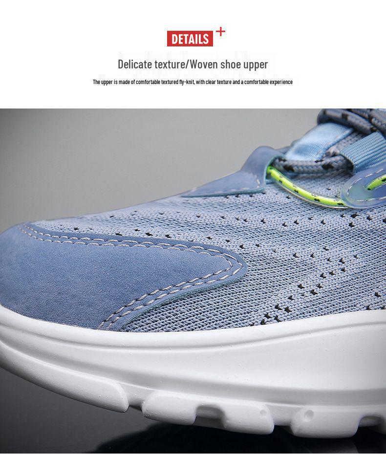 Men's Mesh Soft Sole Breathable Casual Sneakers - Korean Style Low-Top Lace-Up Outdoor Running Shoes