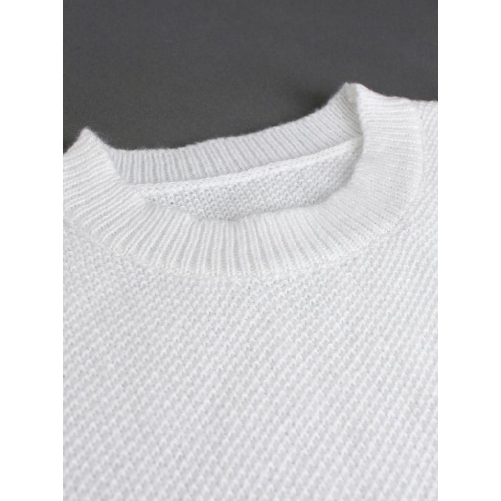 Women's Casual Round Neck Sweater - Long Sleeved, Ribbed Texture, Soft and Comfortable, Spring and Autumn Clothing | Round Neck Sweater | Texture