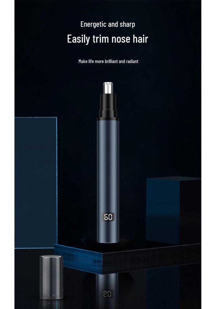 Rechargeable Men's Electric Nose Hair Trimmer & Cleaner