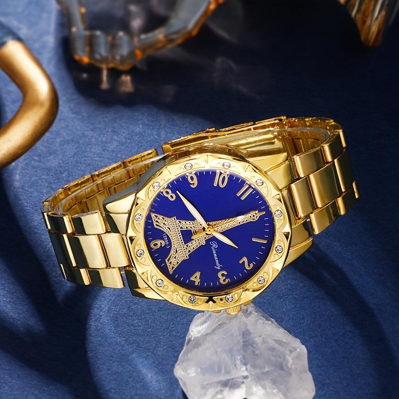 Elegant Luxury Series Women's Watch Fashion Paris Diamond Set Quartz Watch Women, Alloy Band