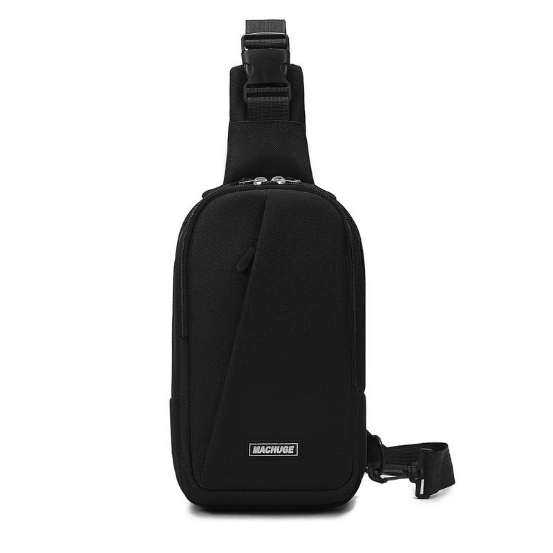 Trendy Outdoor Sports Chest Bag Men Waterproof Letter Shoulder Pack Simple Large Capacity Phone Bag Casual Small Crossbody Pouch