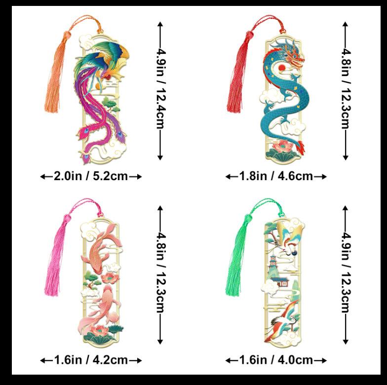 Guofeng Theme Metal Bookmark Hollow High Value Small Gift Guochao Small Gift Merchandise Souvenir Metal Bookmark