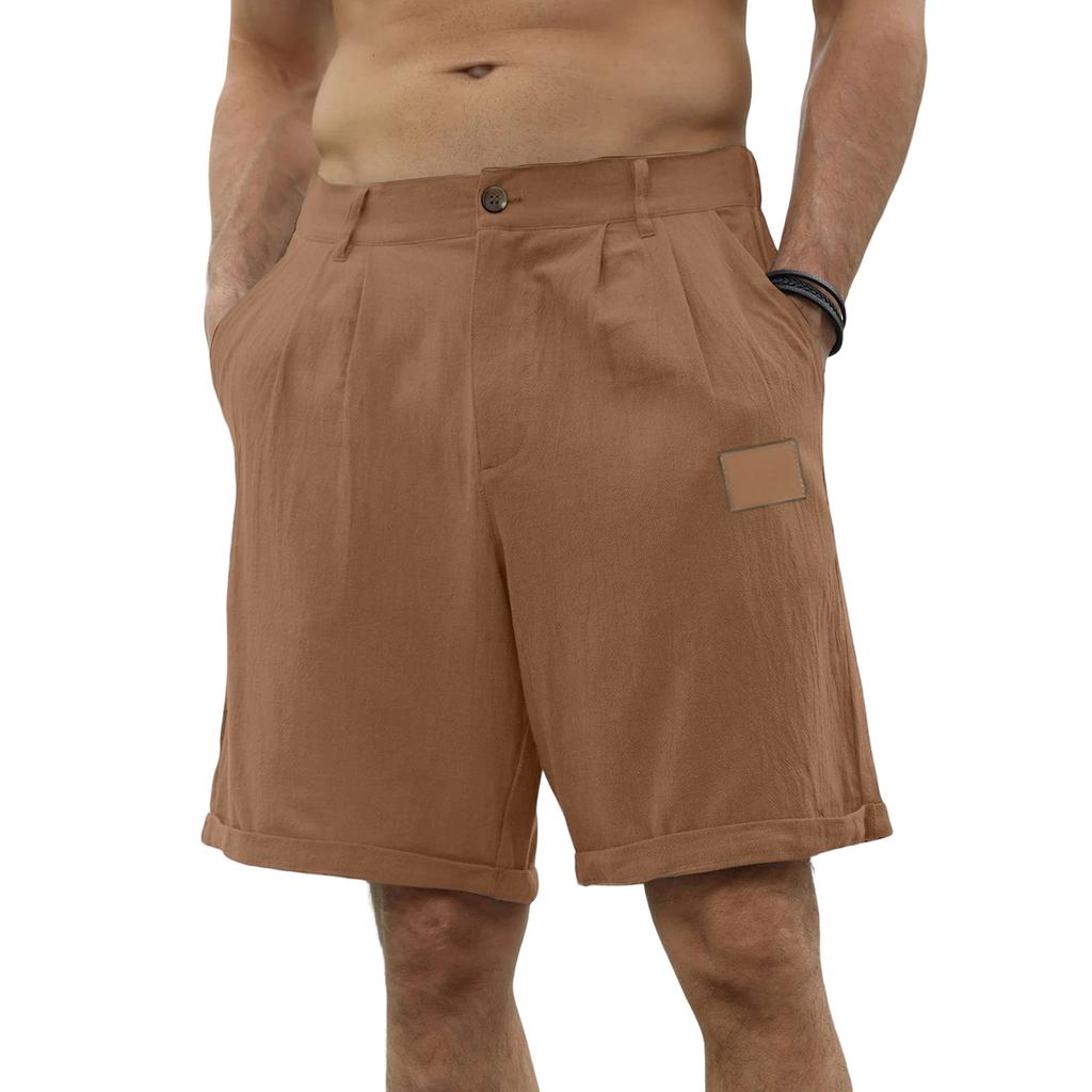 Herren Freizeithose mit bequemen leichten Knopftaschen und einfarbige Badeshorts