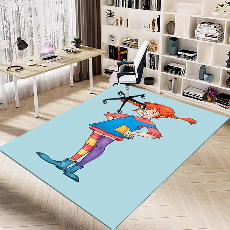 1PC Pippi Longstocking Extra Large Non Slip Floor Carpet, Office, Family, Bedroom, Studio Large Area Rug Indoor Rugs