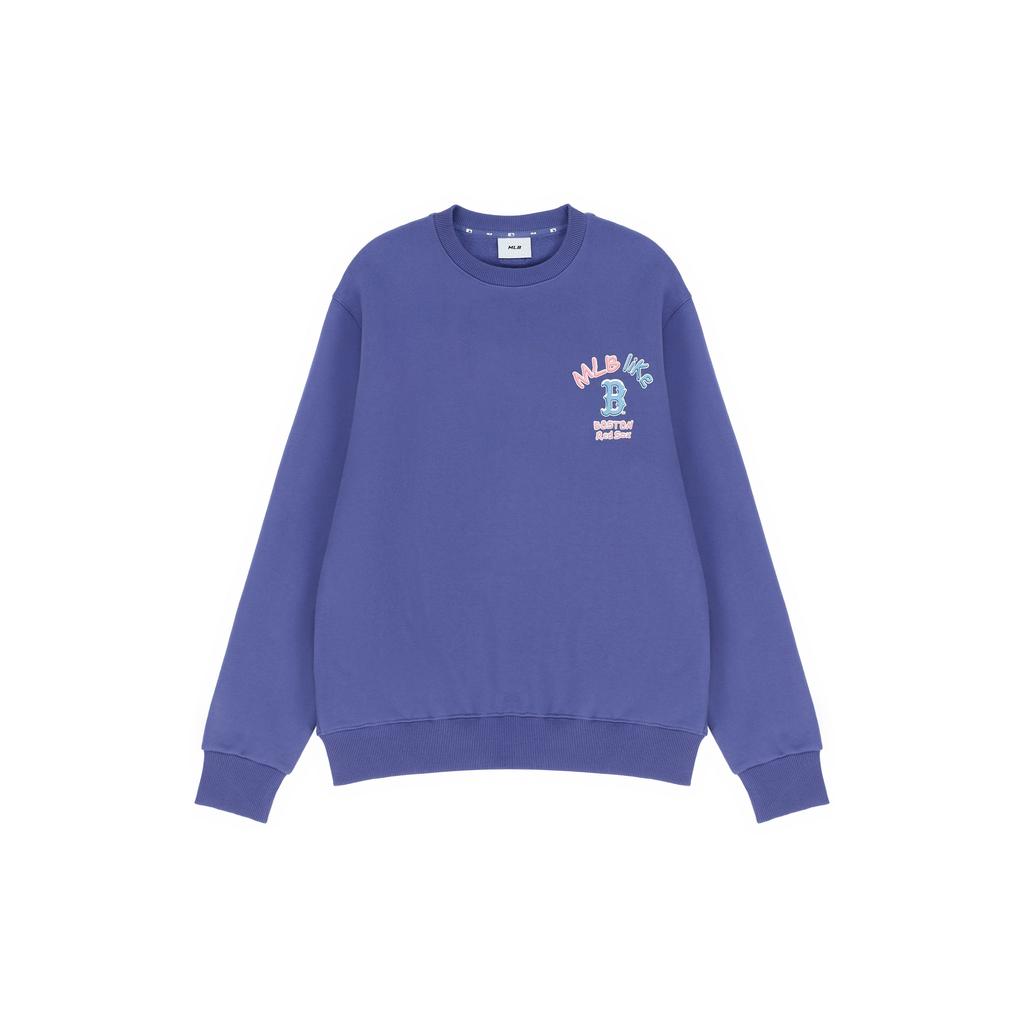 MLB Boston Red Sox Logo Print Loose Pullover Sweatshirt Unisex sweatshirt Light-Navy 3AMTL5116-43NYL