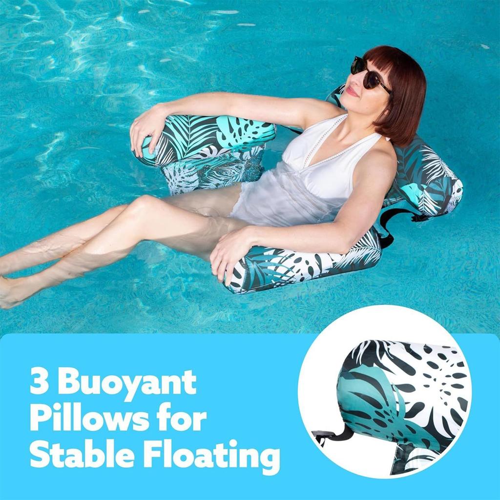 New Water Hammock Recliner Inflatable Floating Swimming Mattress Sea Swim Ring Swimming Pool Party Toy Recliner Swimming