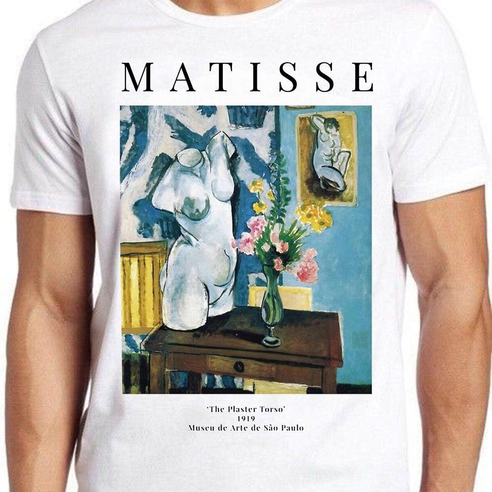 

Футболка из 100% хлопка плотностью 230 г/м2 с рисунком Анри Матисса, торса из гипса, ретро-футболка с забавным рисунком, геймер, аниме, культовый мем, фильм, музыка, подарочная футболка 1116 XS белый