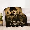 1pc Charlie Chaplin Outdoor Blanket Lightweight Flannel, Soft & Warm, All-Season Use for Sofa, Outdoor, Camping, Living Room, Office106
