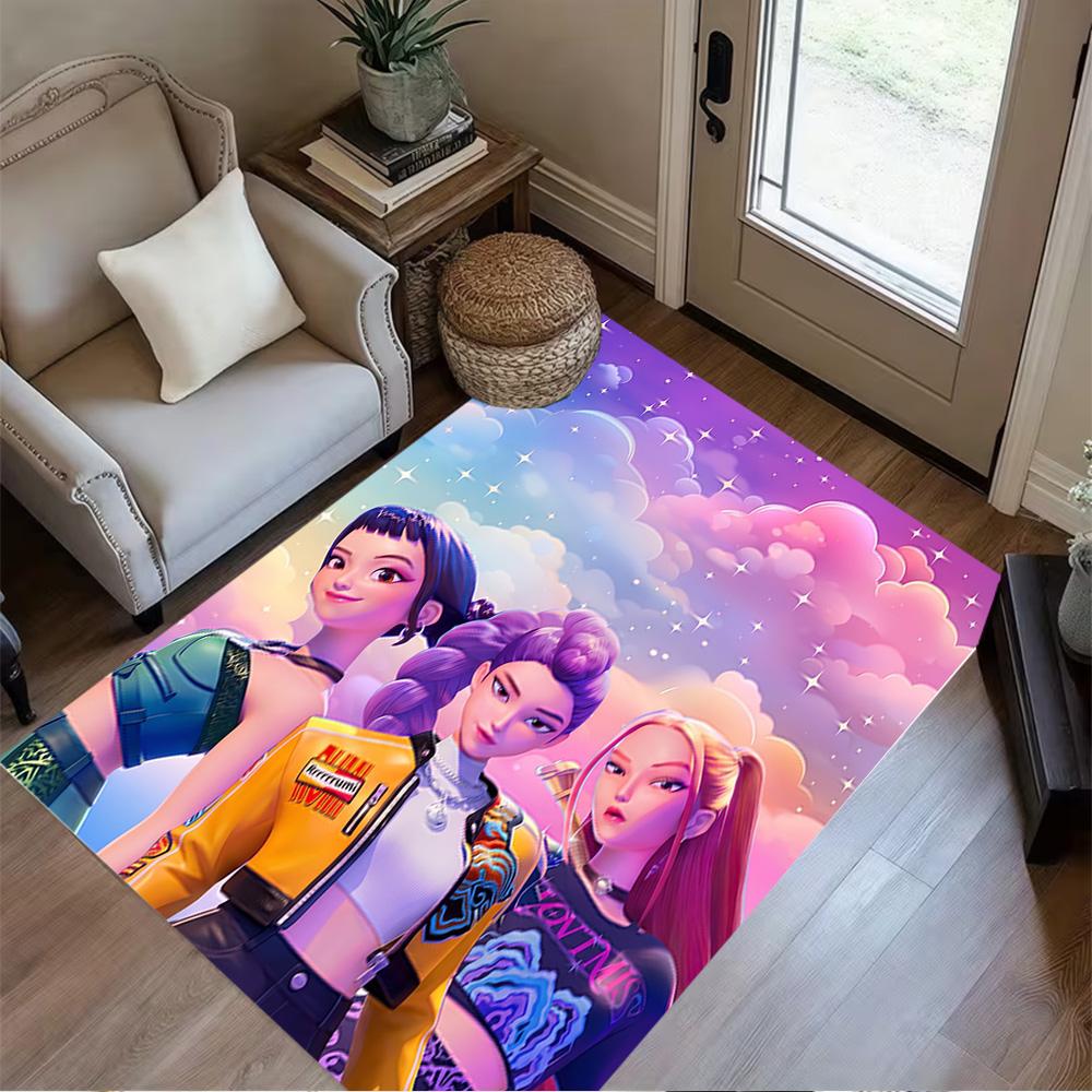 Fantasy Warrior Trio Area Rug Suitable for Living Rooms Bedrooms Game Room Dormitory Anti-slip Rug Anime Office Decor Best for Christmas