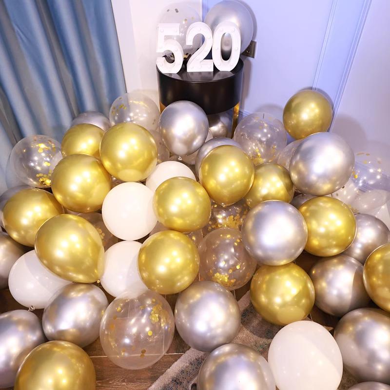 Metallic Silver & Purple Sequin Balloons for Events & Celebrations