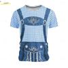Men's 3D Printed T-shirt, Round Neck Short Sleeved Shirt, Carnival Party, Beer Festival, Checkered Clothing for Summer and Spring