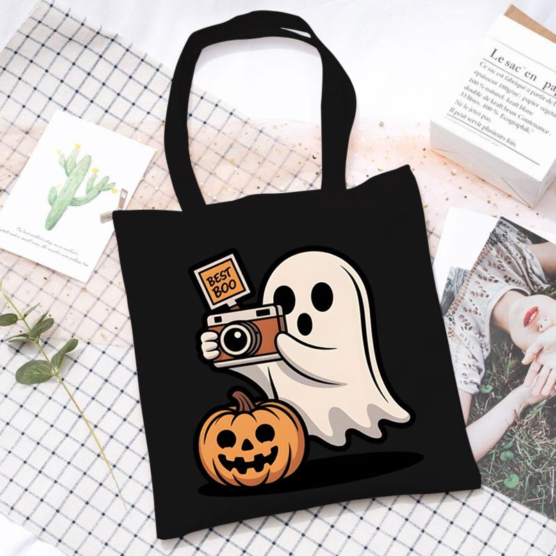 Halloween Halloween Printed Canvas Bag Lazy Style Trend Student Leisure Shoulder Bag Large Capacity