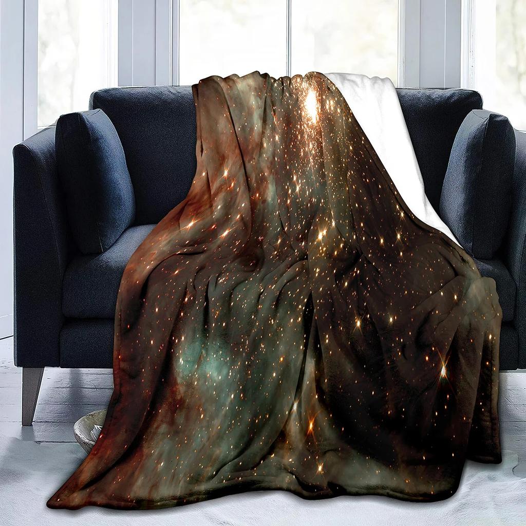 universe and the starry sky Printed Blanket for Bed Travel Camping Living Room Office Conditioning Blanket for All Seasons Gifts