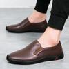 Autumn Men's Shoes Soft Sole One Pedal British Loafer Beanie Shoes Cowhide Work Men's Business Dress Casual Leather Shoes