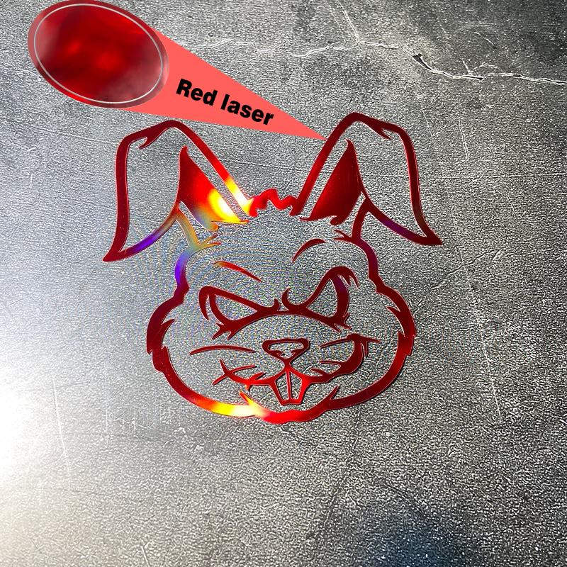 1PC Evil Rabbit Laser Motorcycle Sticker Waterproof for Motorbike Windshield Fuel Tank Fairing Helemt Box Universal Vinyl Decal