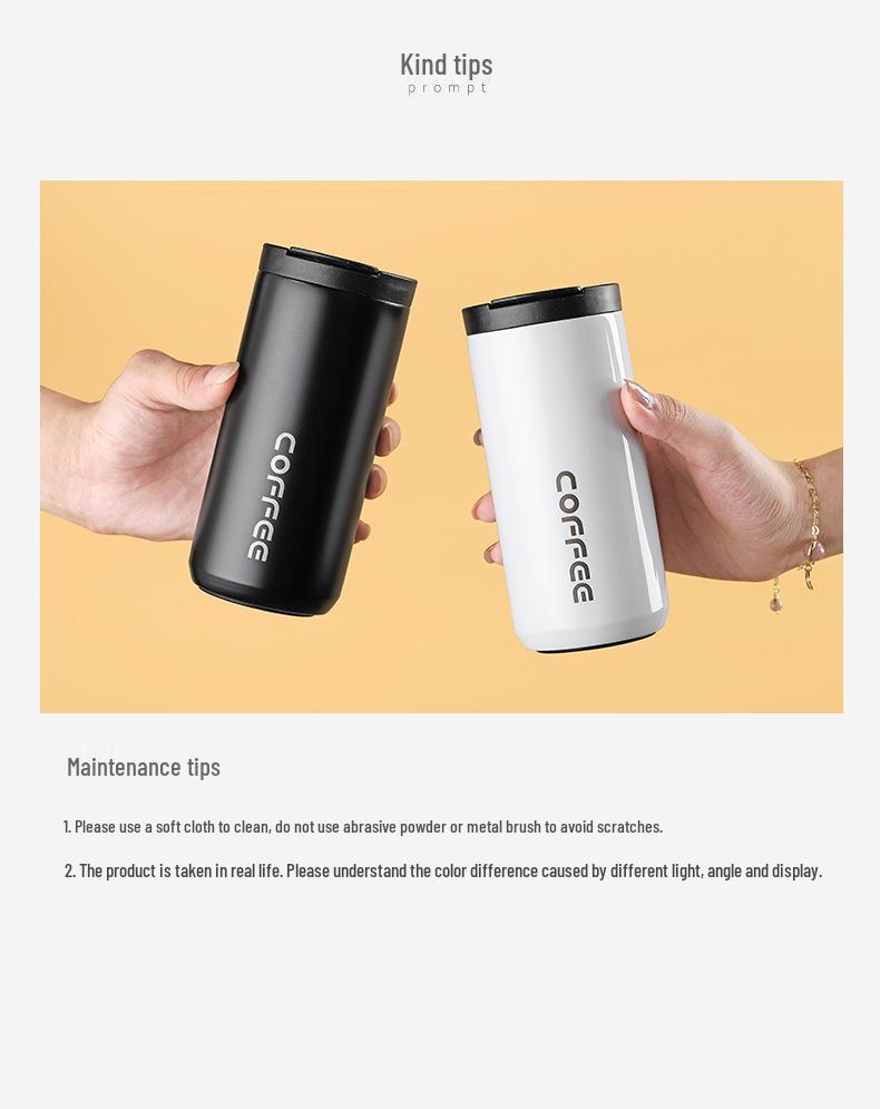 304 Stainless Steel Double-Layer Insulated Portable Coffee Cup for Car and Outdoor Use