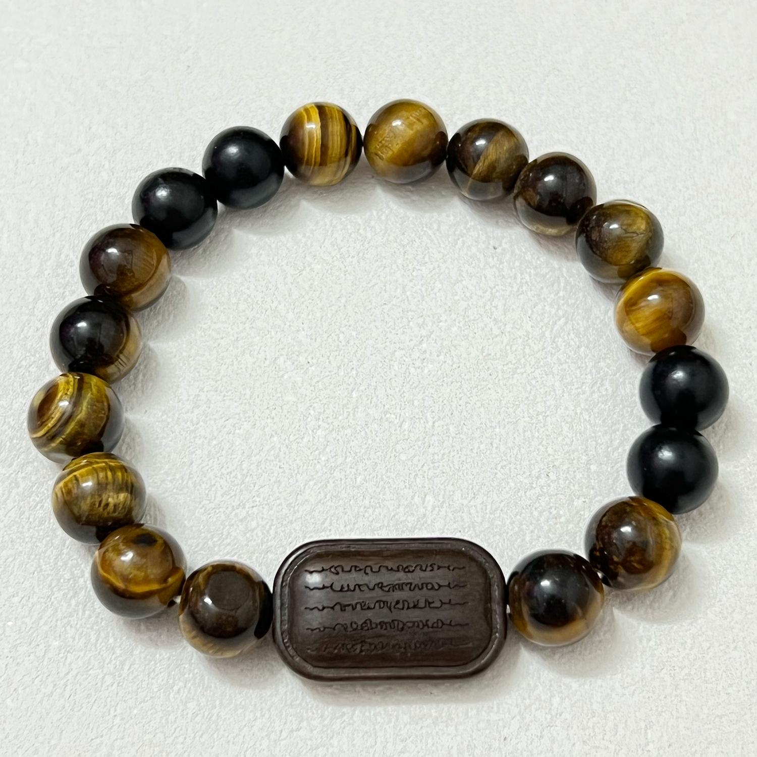

Браслеты из драгоценных камней 10 мм для мужчин Натуральный камень тигровый глаз Эластичные круглые бусины Полудрагоценный браслет Length 18cm