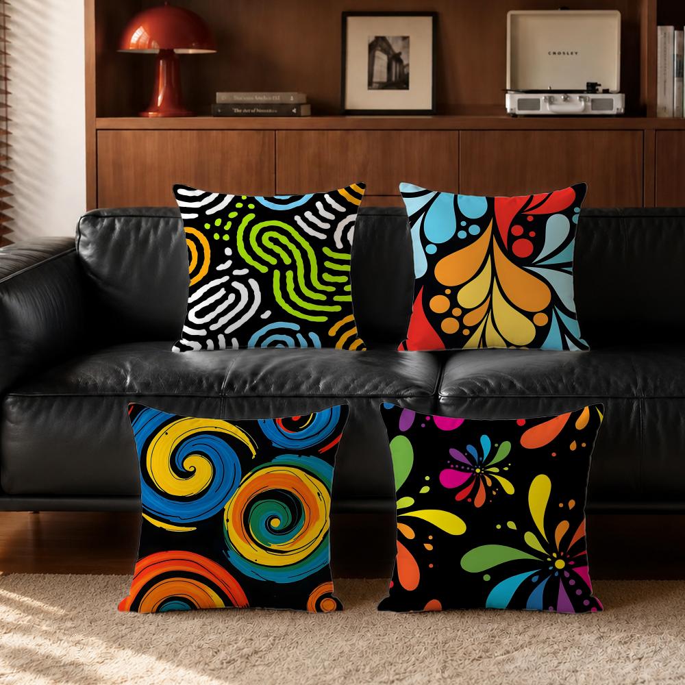 CContrast Teardrop Swirl Abstract Allover Print Cushion Cover Cushion Cover Set Pcs x x x Pillowcase DecorativeSofa