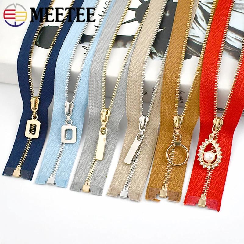 2/5Pcs 3# 40-70cm Open-end Metal Zippers for Sewing Jacket Coat Zipper Tapes Clothes Tent Zip Repair Kit DIY Garment Accessories