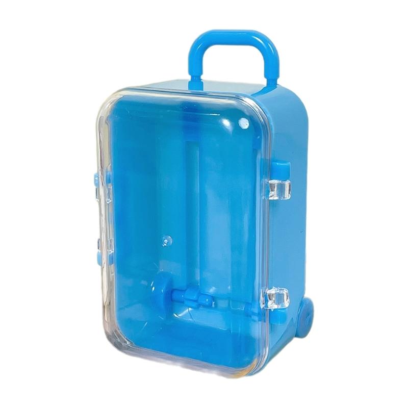 Dollhouse Miniature Luggage Suitcase Storage Trolley Case Travel Holiday Toy Candy Box Handbag Model for Dolls Accessory