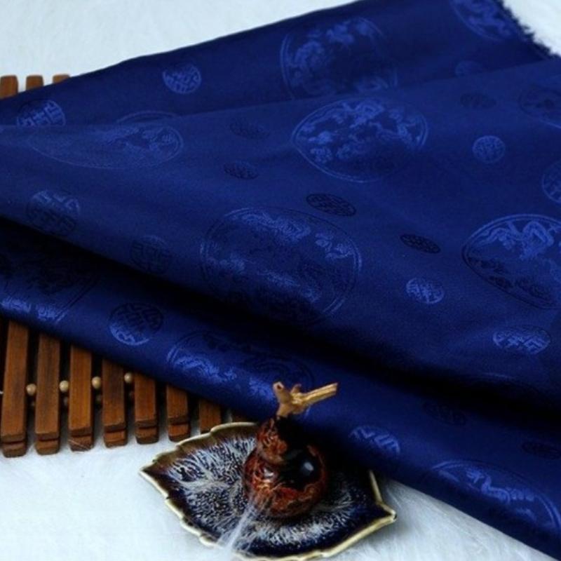 Vintage Dragon Jacquard Silk Brocade Fabric for Kung Fu Uniform Hanfu Tang Suit Traditional Chinese Clothing DIY Craft