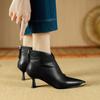 Fashion NEW Autumn/Winter Women Boots Pointed Toe Kitten Heel Shoes Genuine Leather Shoes for Women Elegant Ankle Boots Zip Modern Boots