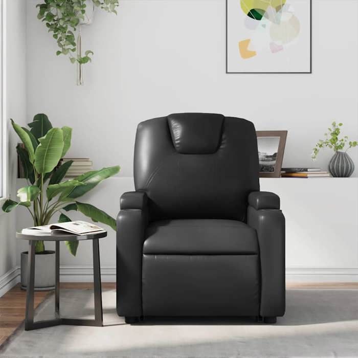 VidaXL Fauteuil de massage inclinable Noir Similicuir 372396