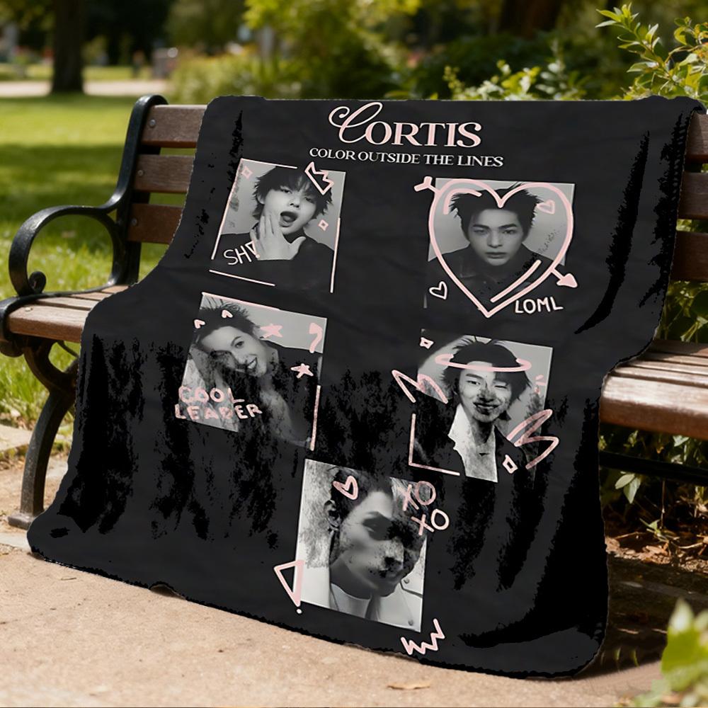 1pc K Pop, Cortis Outdoor Flannel Blanket, Soft,