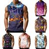 Men's Sleeveless Hoodie Casual Athletic Tank Top with Drawstring Hood and Front Pocket Lightweight Muscle Fit