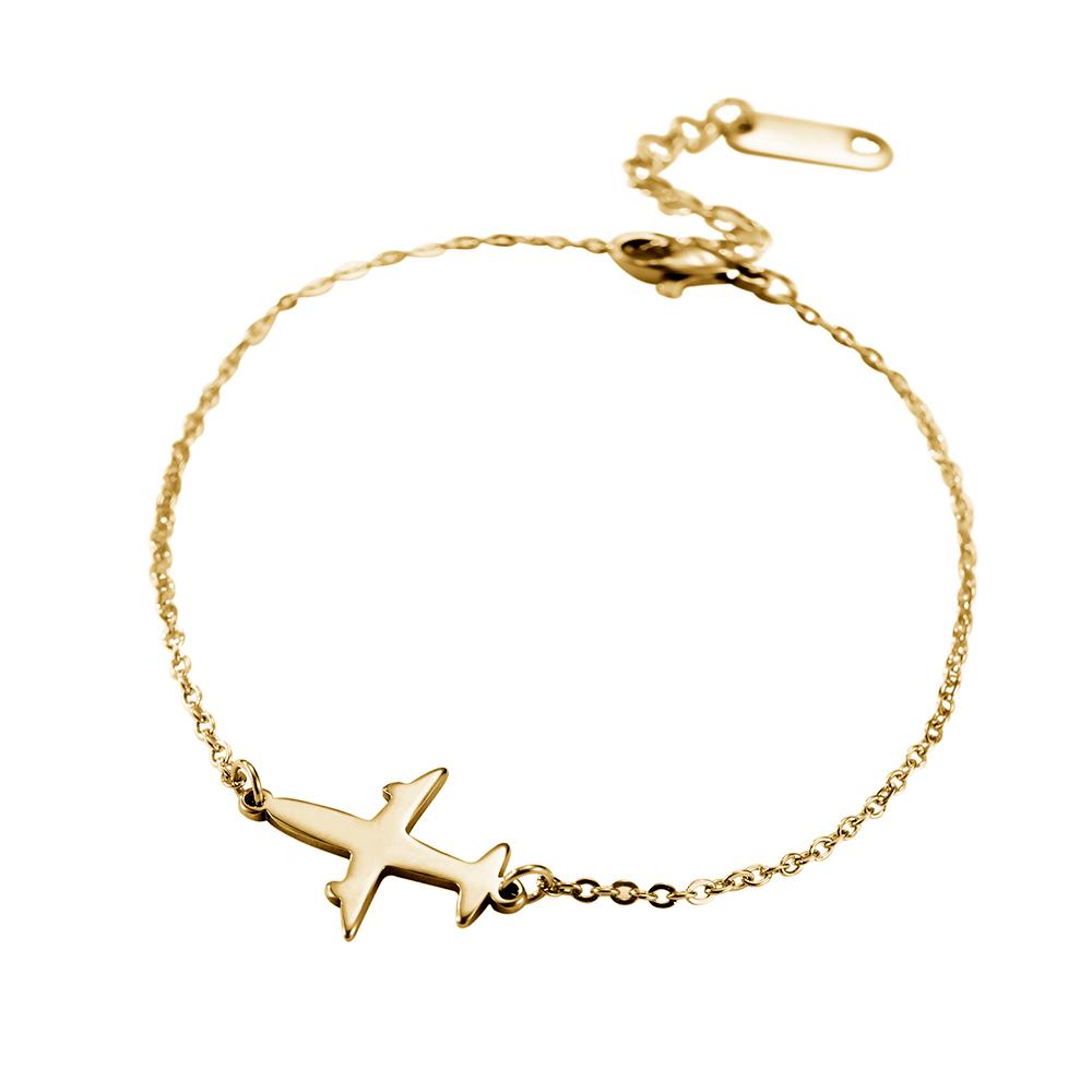 Damen-Armbänder mit Flugzeug-Anhänger, zweilagige Perlenketten-Armbänder, Schmuck aus Edelstahl, Freundschaftsgeschenk