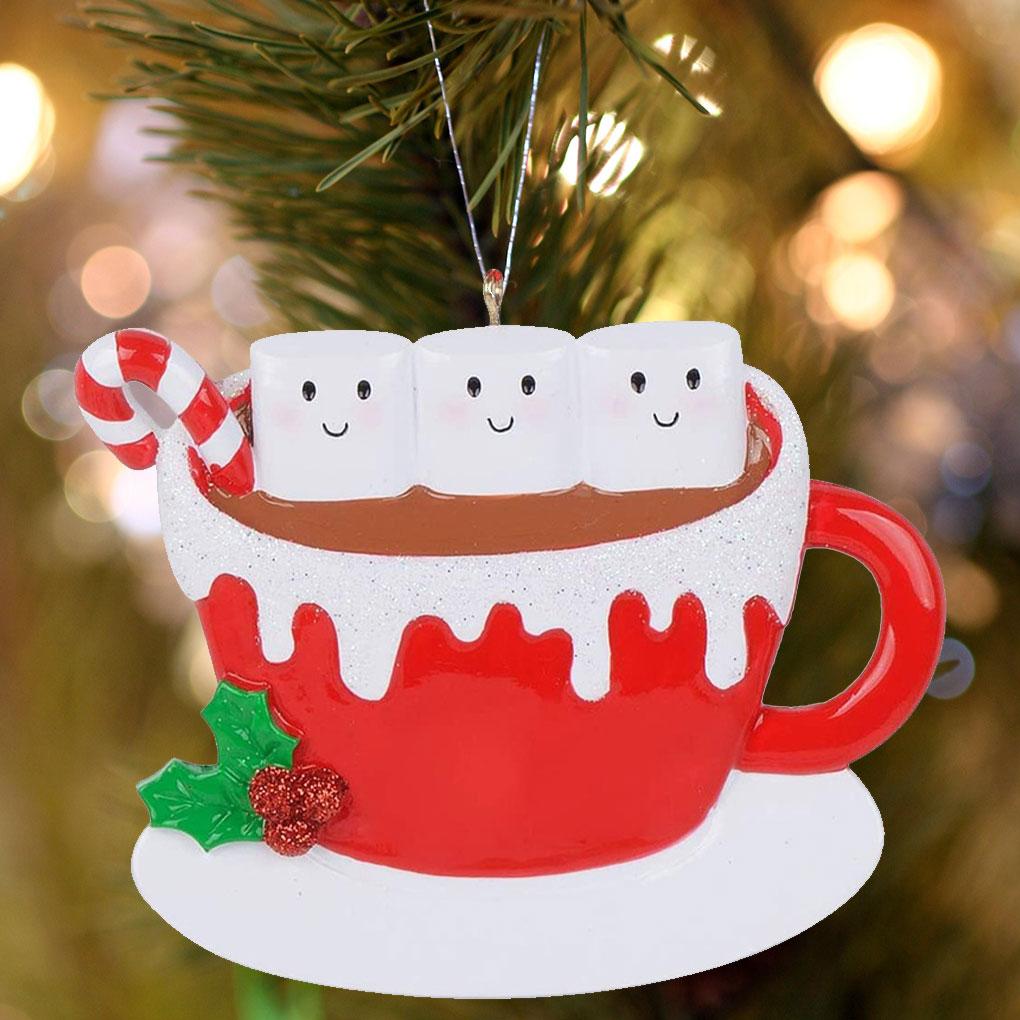 Living Room Bedroom Christmas Themed Hanging Decoration Home Xmas Tree Wall Door Writable Resin Pendant Indoor Festival