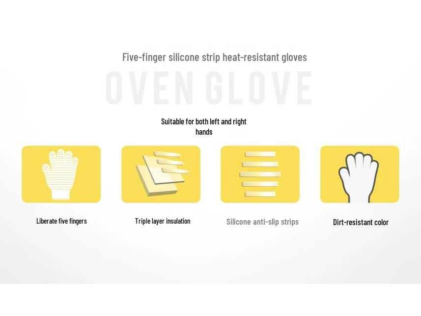 High-Temperature Resistant Insulated BBQ Gloves, Flame Retardant, Anti-Scald, Oil Resistant, Thickened Aramid, EN407 Certified, up to 500 Degrees.