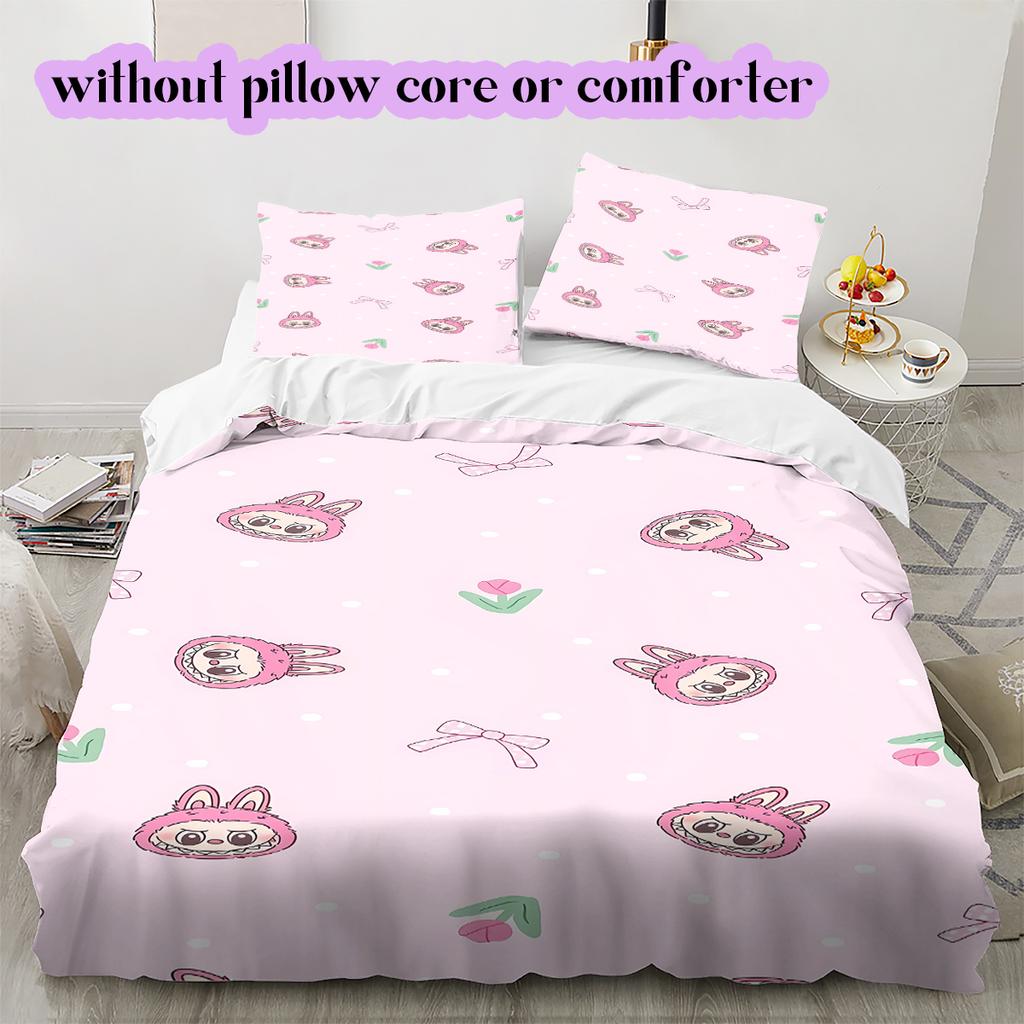 Cartoon characters Pattern Bedding Quilt Set Quilt Cover Pillowcase Home Decoration Birthday Gift (1 * duvet cover + 2 * pillowcase, without core)