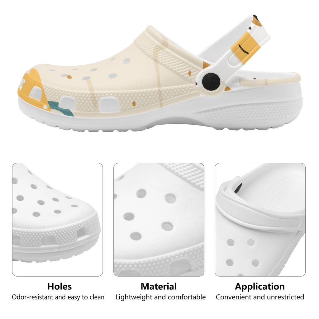 Women Men EVA Clogs Casual Printed Easy Clean Breathable Slip On Garden Shoes Beach Pool Bathroom Home Daily Shoes Casual Walking