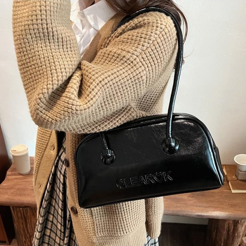 IELGY Boston Bag Large Capacity Autumn Winter Retro One-Shoulder Underarm Commuter Pillow Bag