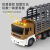 Dinosaur Dump Truck with Cage Sound and Light Toy Trucks with 4 Dinosaurs Friction-Powered Toy Truck B240