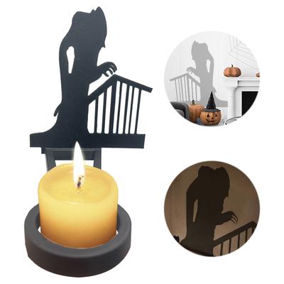 Nosferatu Kerzenschatten Metall Halloween Horror Kerzenhalter Halloween Teufel Schatten Kandelaber Gruseliger Halloween Kerzenhalter