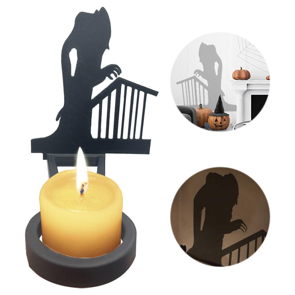 Nosferatu Candle Shadow Metal Halloween Horror Candle Holder Halloween Devil Shadow Candelabra Spooky Halloween Candle Holder