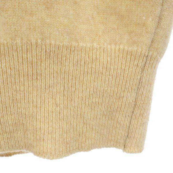 Lacoste 70s Vintage Wool Long Sleeve V Neck Knit 3 Beige Sweater Men's Used